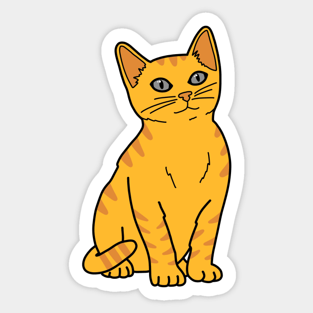 Orange Cat Sticker by Kelly Louise Art